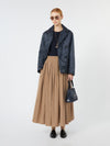 The Cube Padded Double-Breasted Jacket in Water-Repellent Canvas Midnight Blue